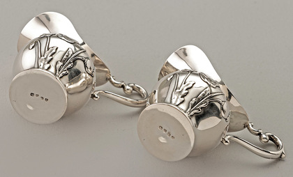 Art Nouveau Jugendstil Silver Milk Jugs (Pair) - Poppy, Lutz & Weiss, Miniature Silver
